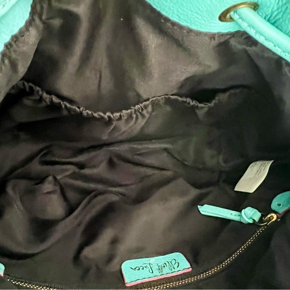 ELLIOTT LUCCA Women's Perforated Leather Crossbody Bucket Bag - Picture 5 of 13